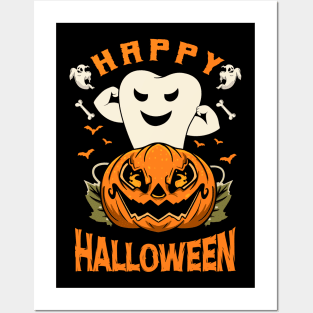 Dental Spooky Happy Halloween Dentist Posters and Art